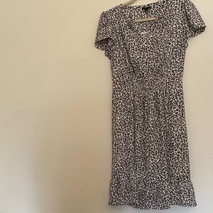 Talbots Black and Brown Leopard Print Dress